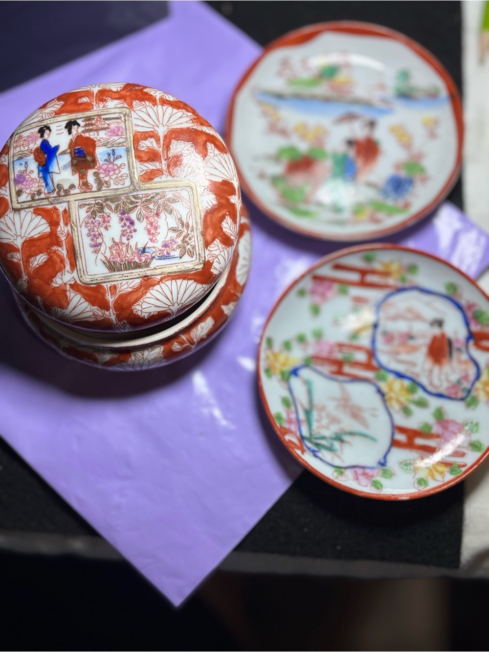 Estate Sale VTG Japanese porcelain pieces - Picture 4 of 6